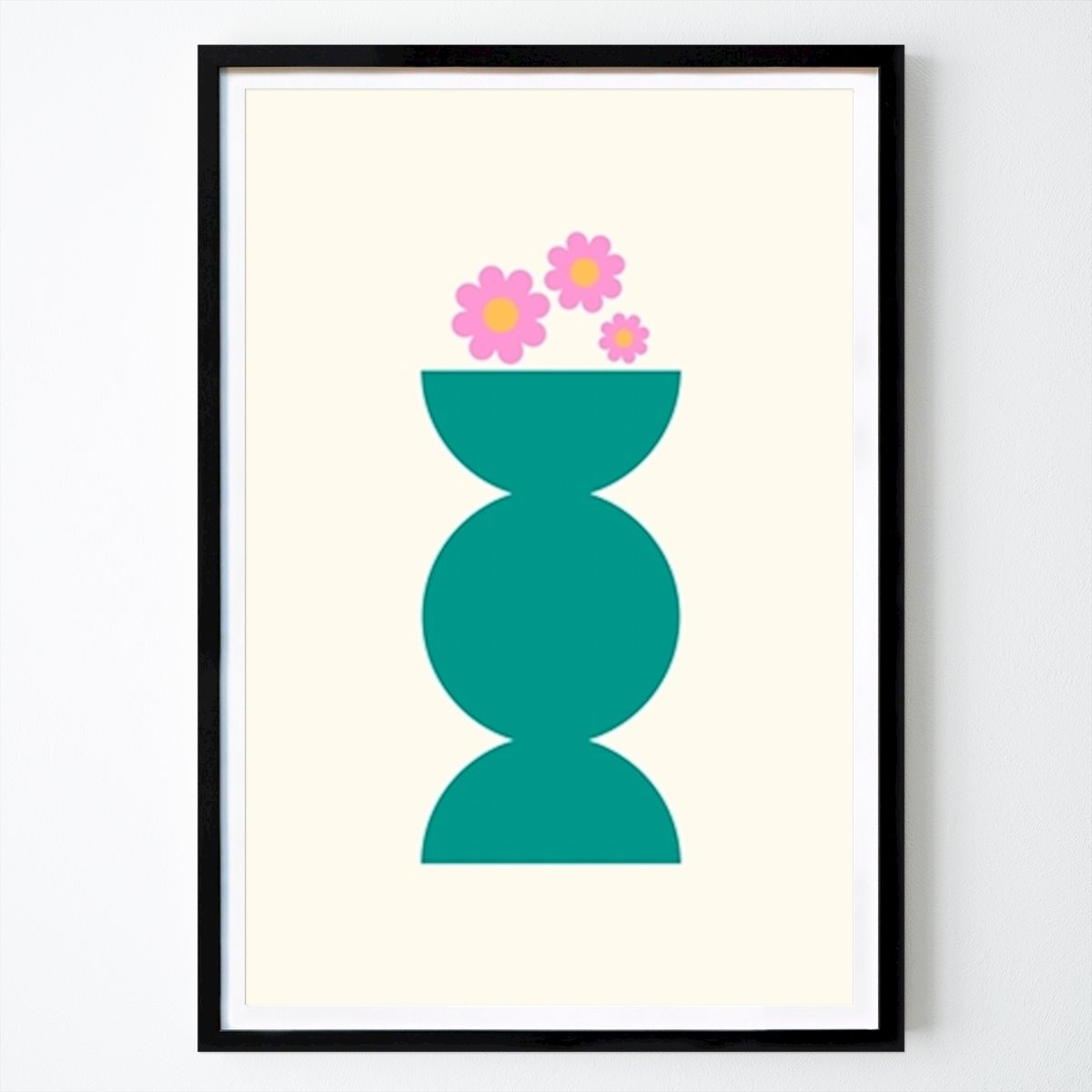 Poster: Geometrischer Topf & Blumen von Artprink von Printler