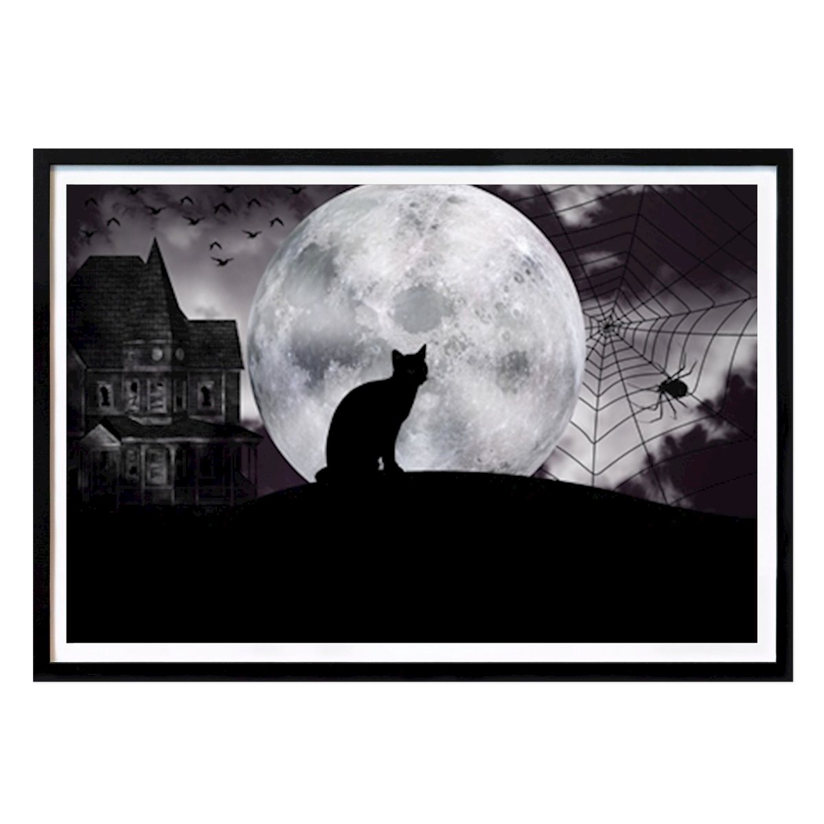 Poster: Halloween-Katzen-Silhouette von Riska Fauziah von Printler