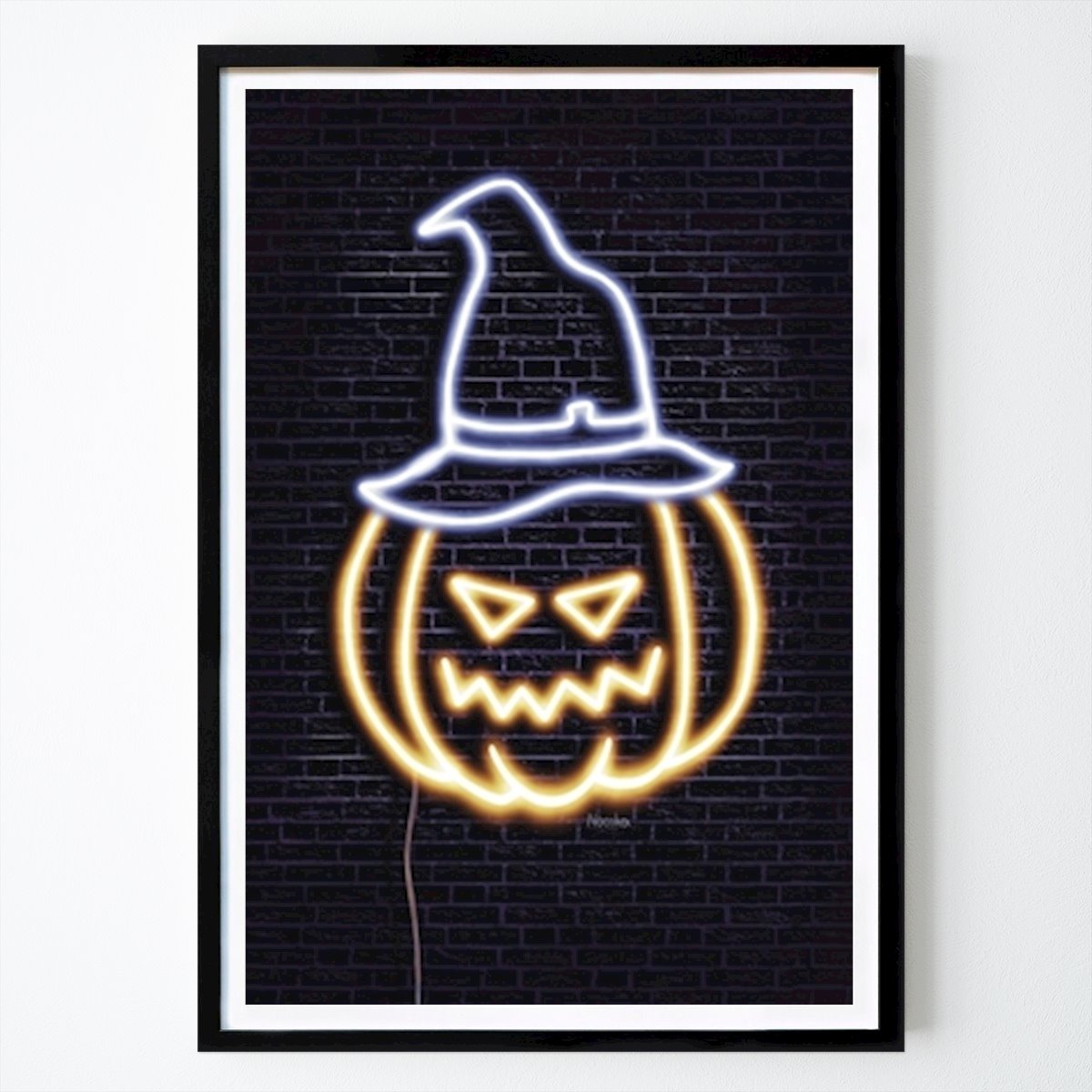 Poster: Halloween Pumpkin Neon Light von Behnoosh Beheshti von Printler