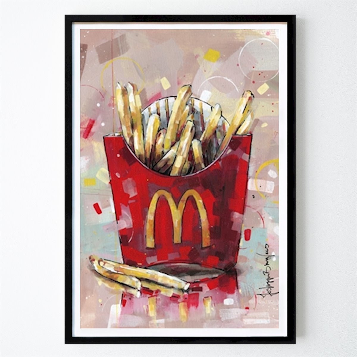 Poster: Ikonische Schachtel mit Pommes Frites Kunstdruck von Ilse Kauffeld von Printler