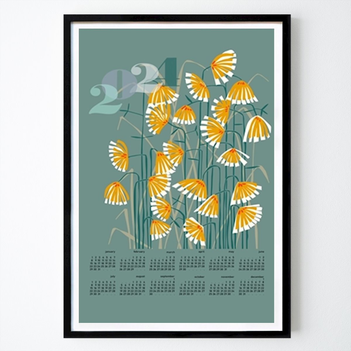 Poster: Kalender 2024 Blumenwiese von DESIGN d´annick von Printler