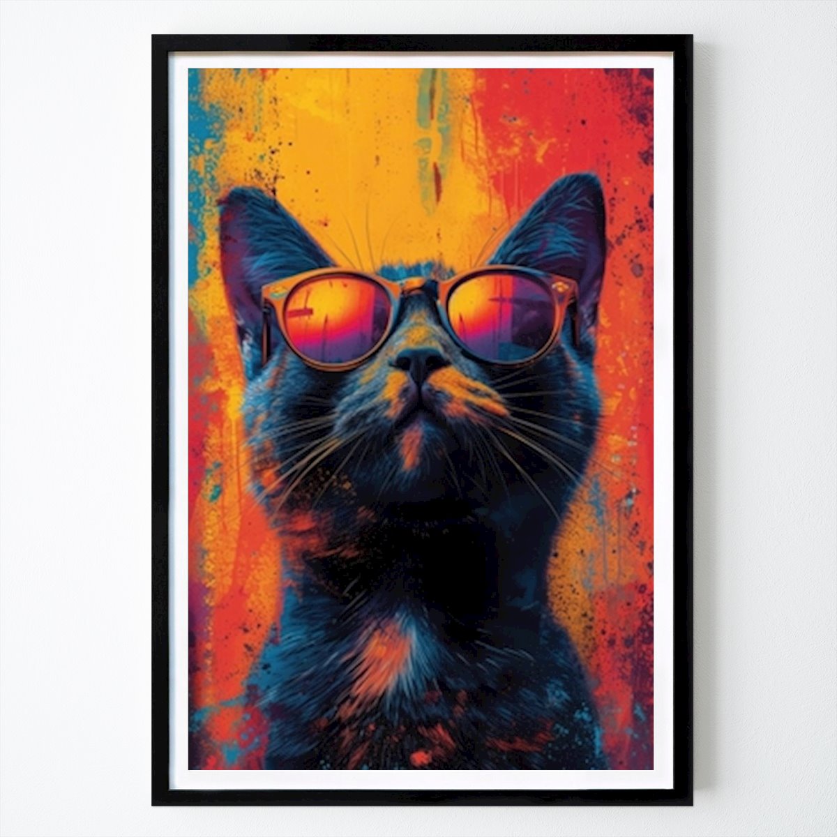 Poster: Katze Pop Art Poster Kunstdruck von Niklas Maximilian Heinrich von Printler