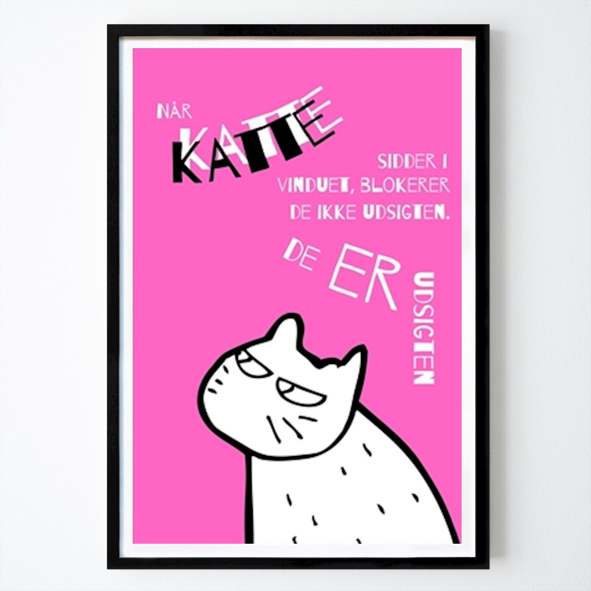 Poster: Katzen im Fenster, rosa von LitteraTurpasset von Printler