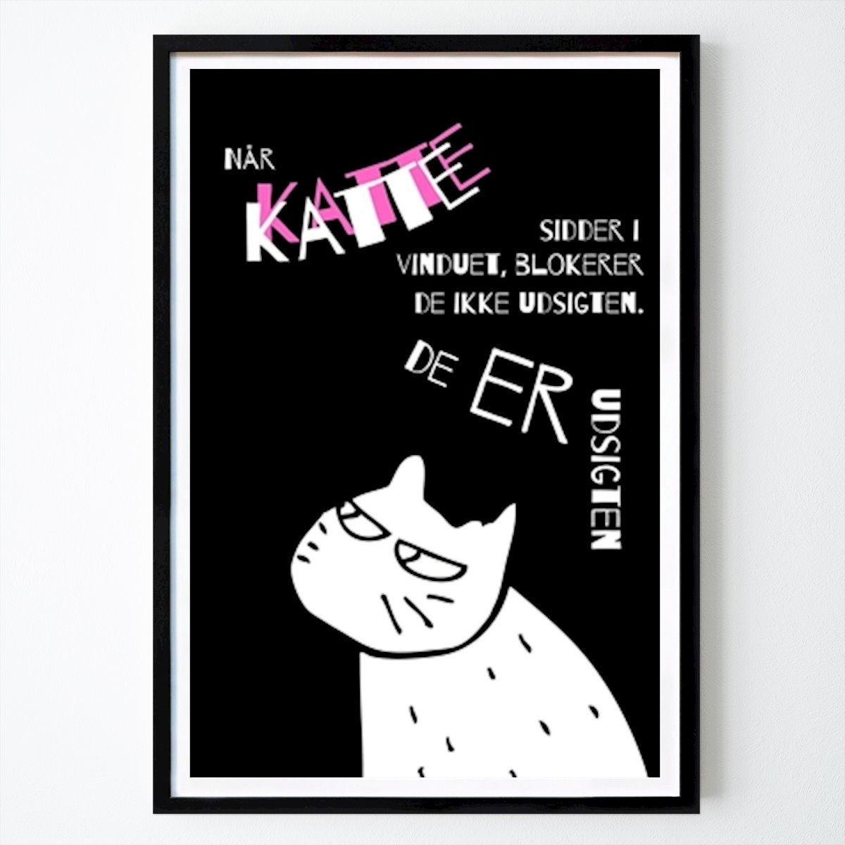 Poster: Katzen im Fenster, schwarz von LitteraTurpasset von Printler