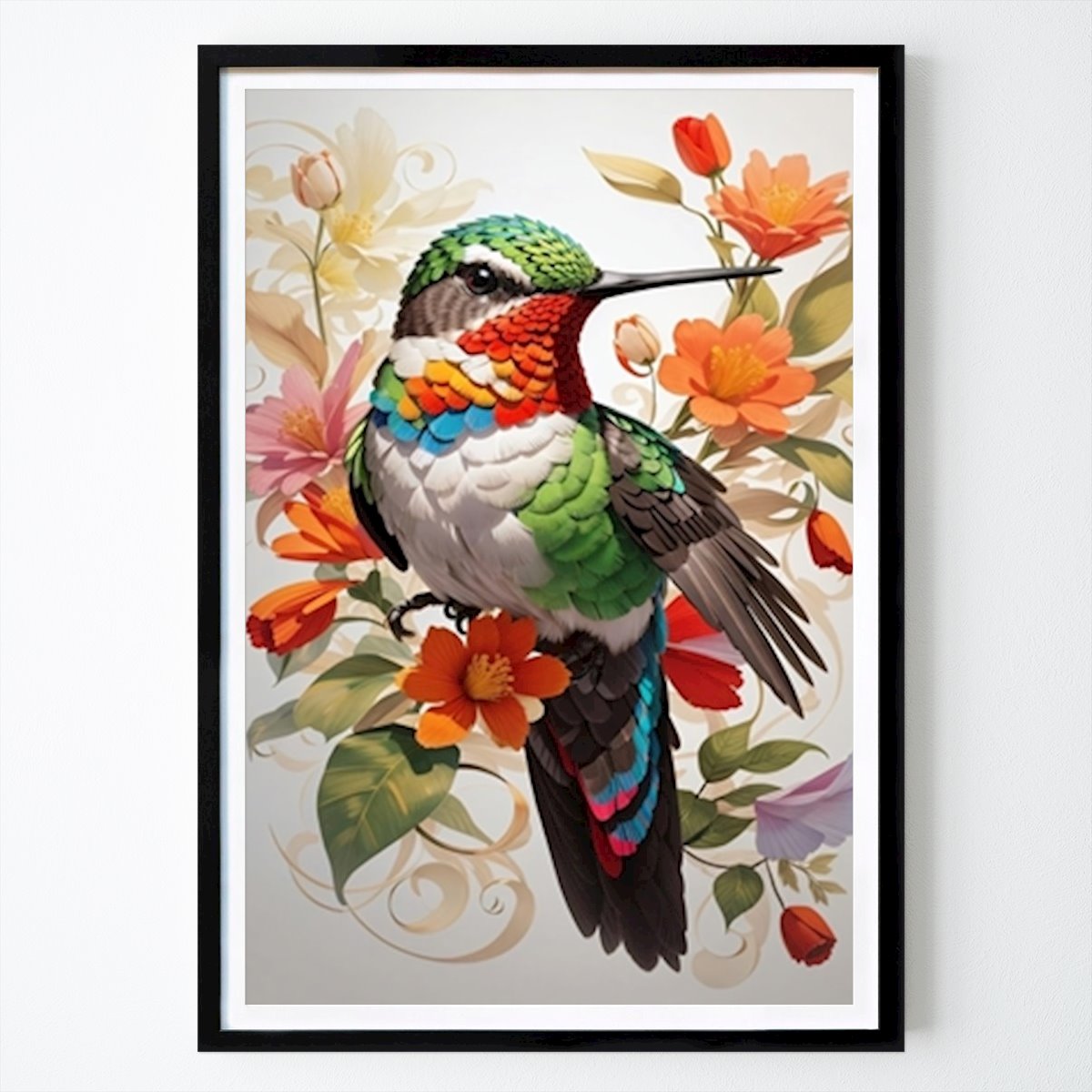 Poster: Kolibri und Blumen von ed ramos von Printler