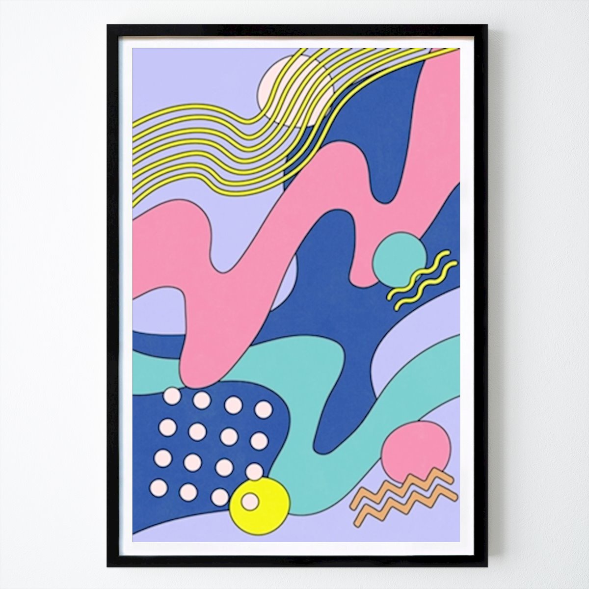 Poster: Memphis Waves Illustration von amini54 von Printler