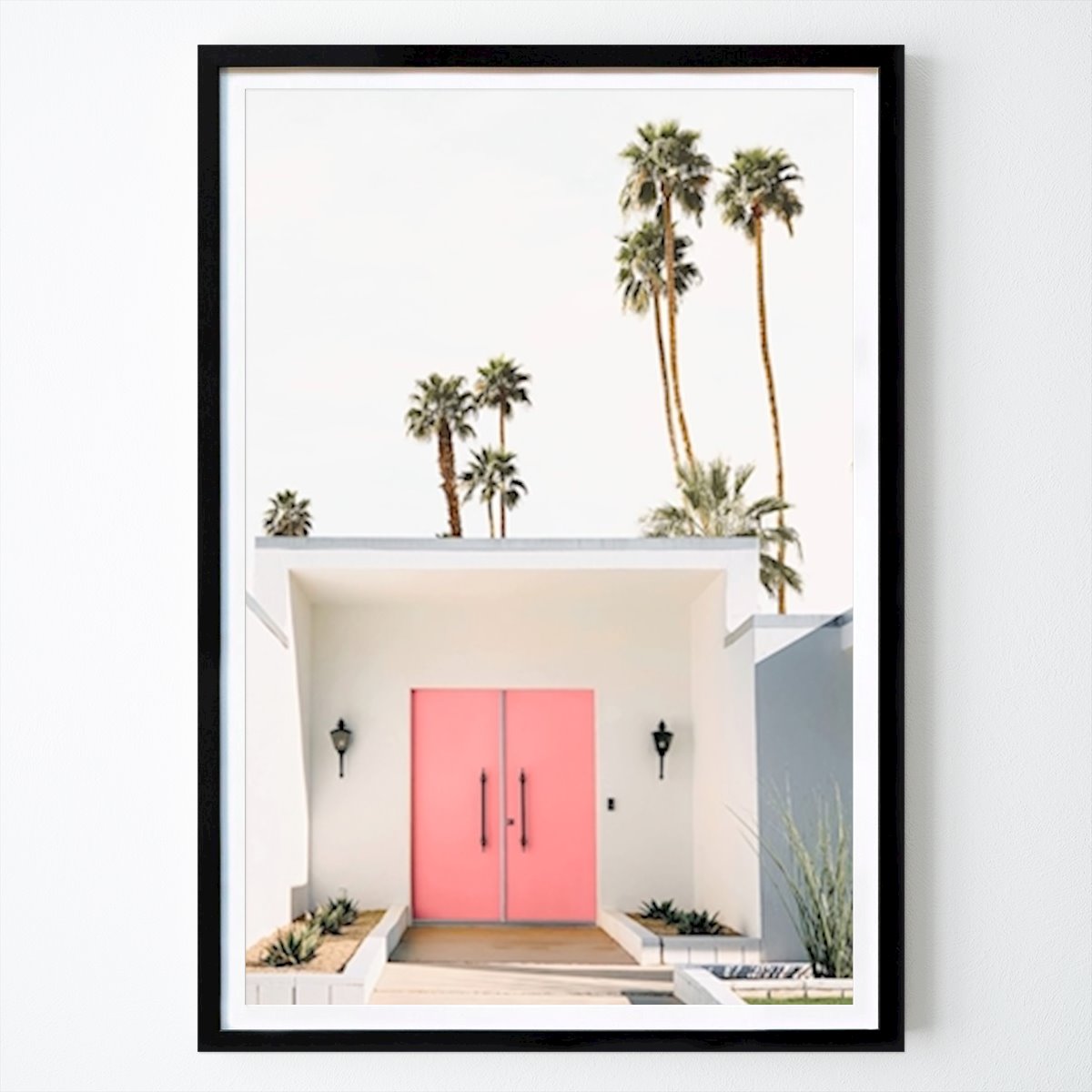 Poster: Palms Springs Rosa Tür von Kathrin Pienaar von Printler