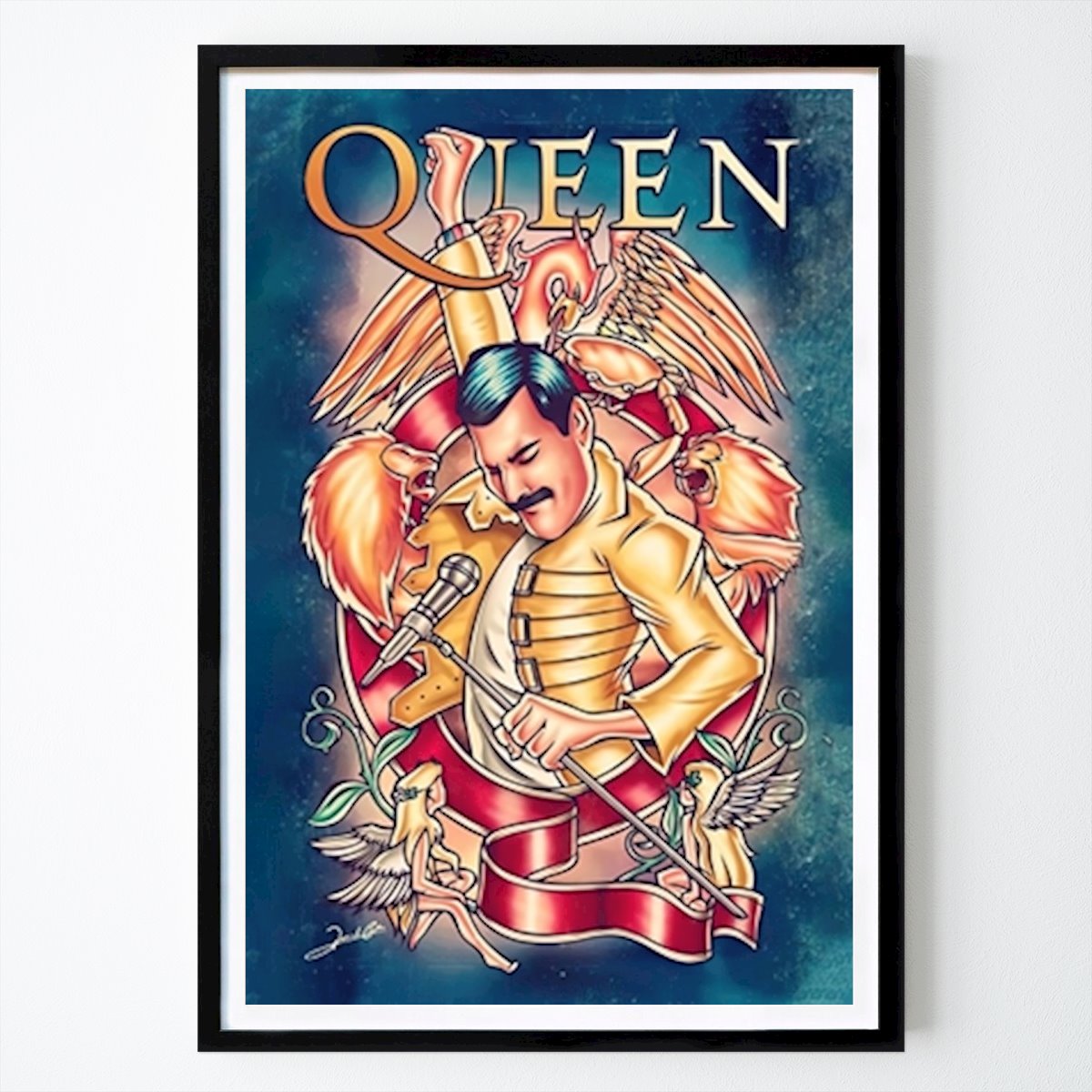 Poster: Queen Band Illustration von Pulp Cover von Printler