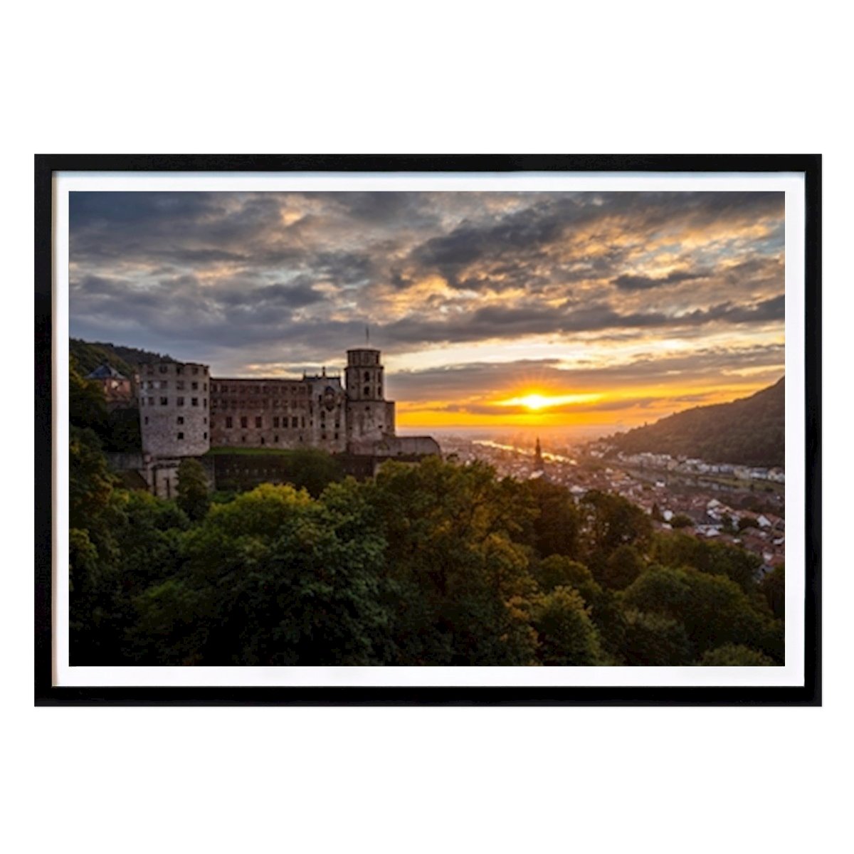 Poster: Schloss Heidelberg am Abend von Susanne Fritzsche von Printler