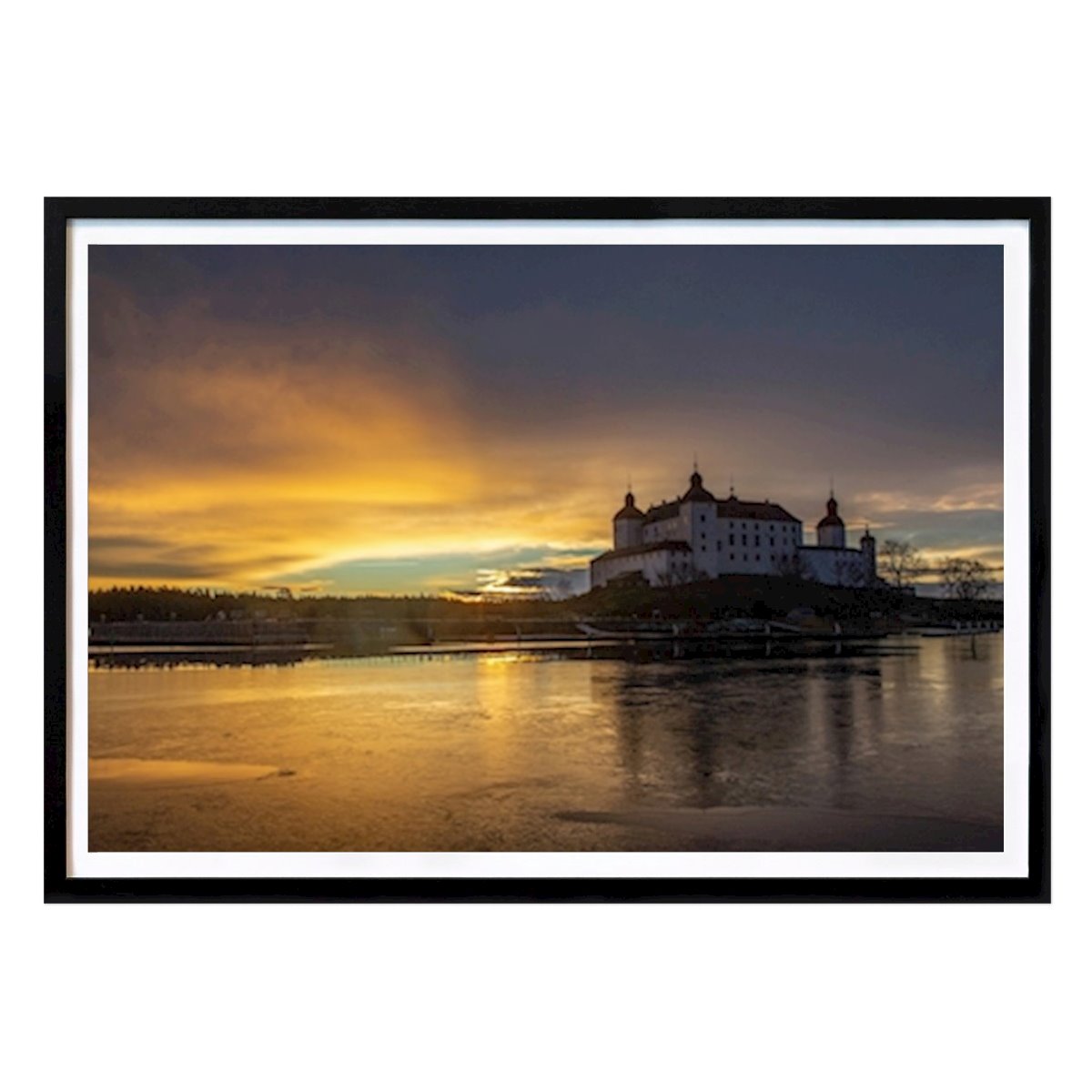 Poster: Schloss Läckö im Winter von Ivar Edvinsen von Printler