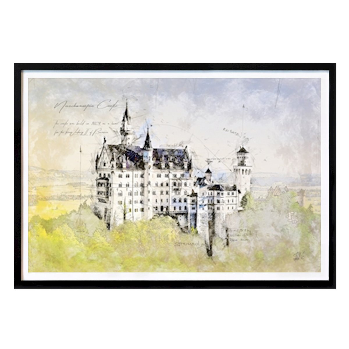 Poster: Schloss Neuschwanstein von Theodor Decker von Printler