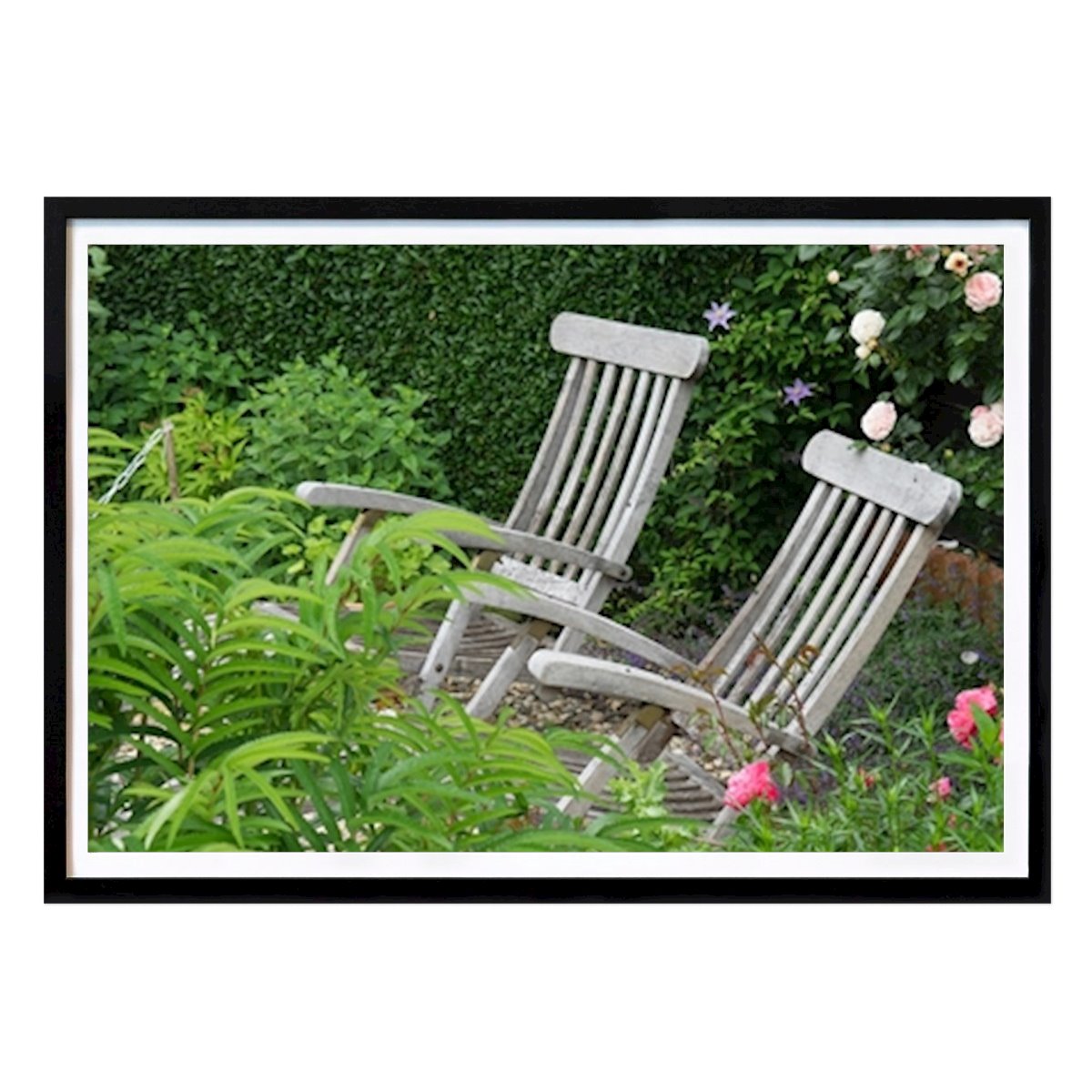 Poster: Stühle im Sommergarten von Stephan Sühling von Printler