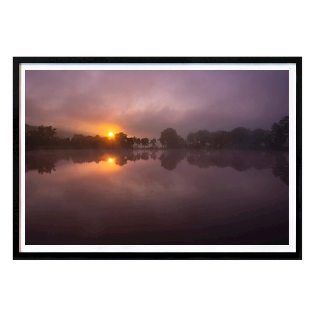 Poster: Teich bei Sonnenaufgang von Philipp Stadler von Printler