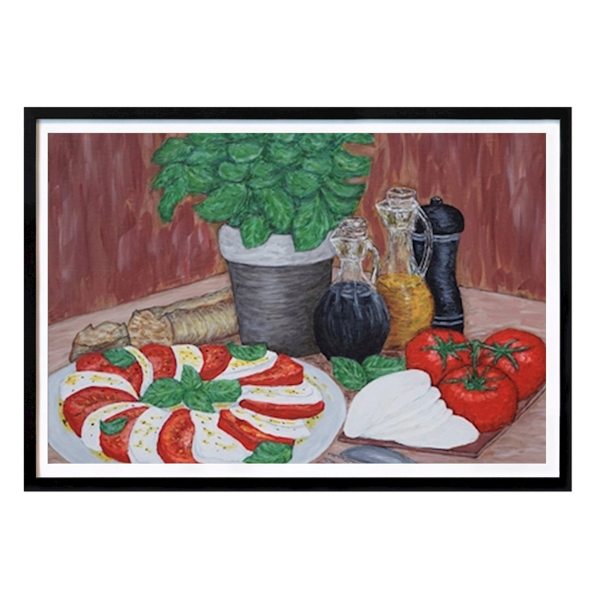 Poster: Teller mit Tomaten-Mozzarella von Alena Drisner von Printler
