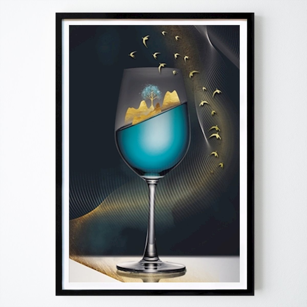 Poster: Weinglas Natur von Art Meow von Printler