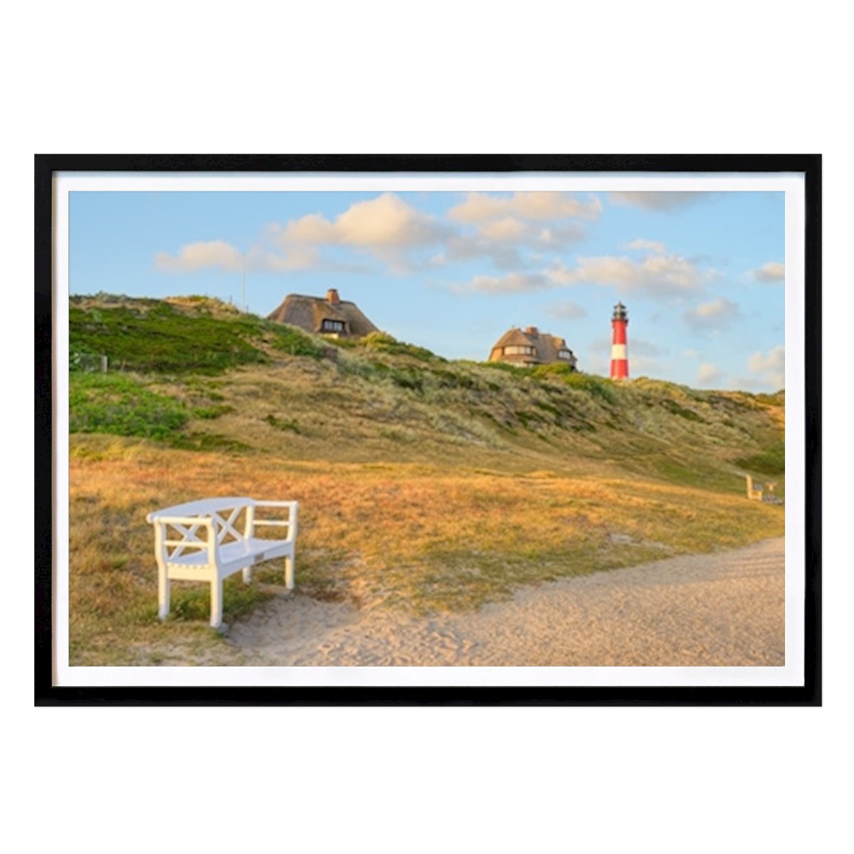 Poster: Weiße Bank in Hörnum auf Sylt von Michael Valjak von Printler