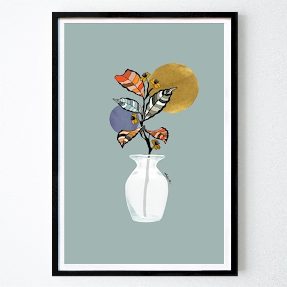 Poster: Weiße Vase mit Pflanze von Lior Elkabas von Printler