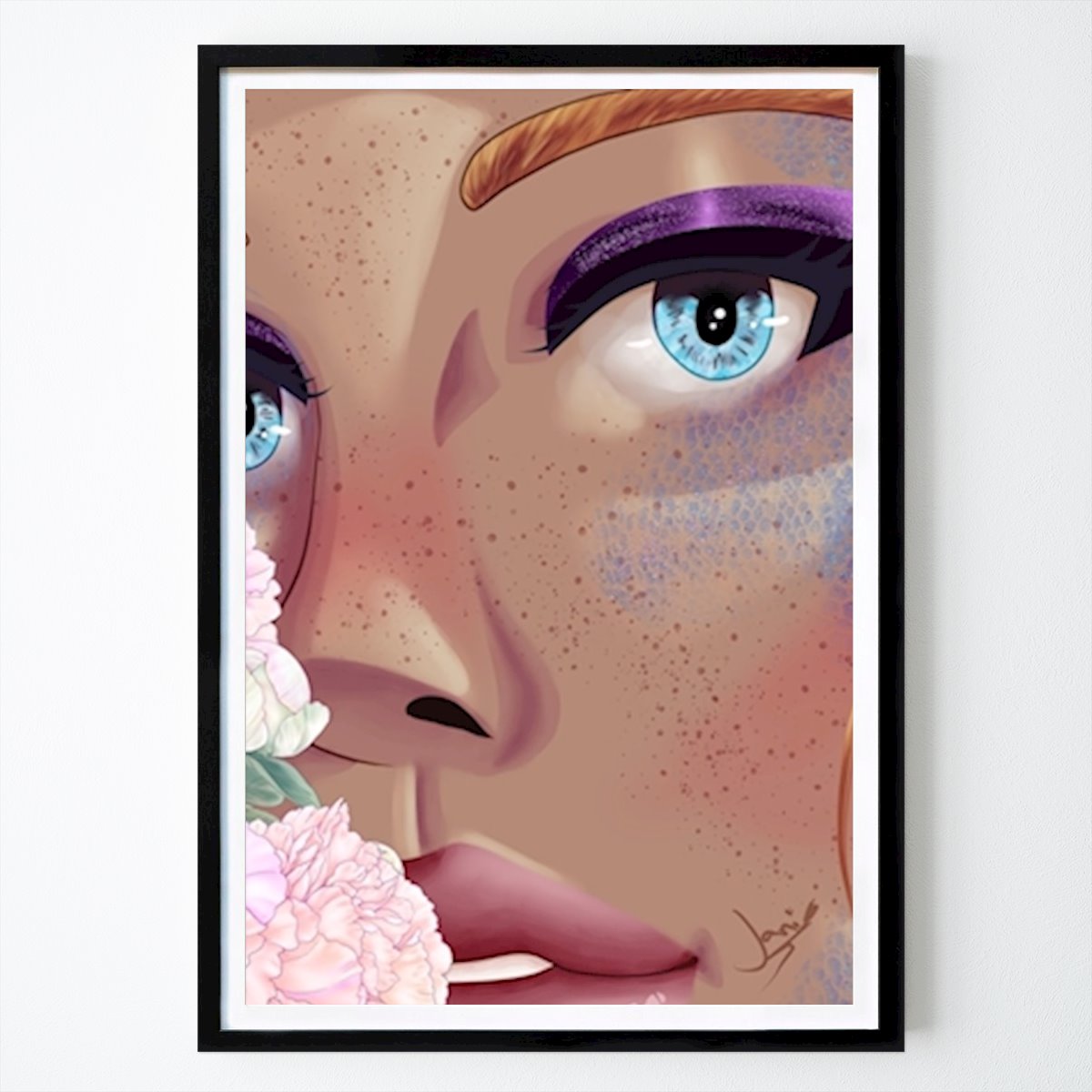 Poster: Zarte Blumen von Jani Arts von Printler