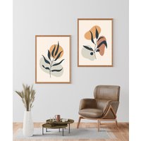 Boho Abstrakte Kunstdruck Wand Poster Set Von 2 Druck Kunst Dekor P2 von Printmize