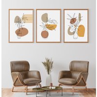 Boho Abstrakte Kunstdruck Wand Poster Set Von 3 Druck Kunst Dekor P4 von Printmize