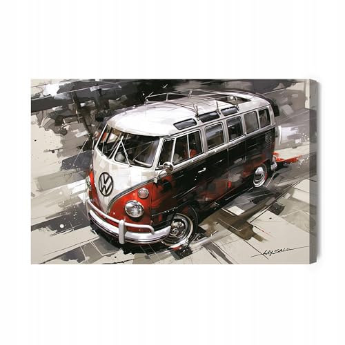 Printonia Wandbild m Leinwandgemalde Bild Leinwandbild VW Transporter T1 Bus 120x80 cm von Printonia