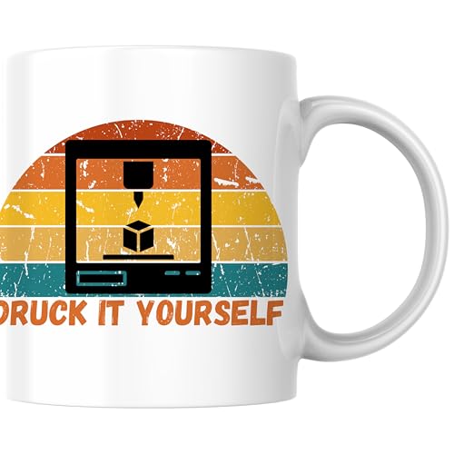 Druck It Yourself 3D Drucker DIY Bastlen Bastler Modellbauer Programmierer Kaffee Tasse Geschenk (Weiß) von Printparade
