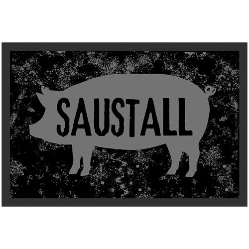 Printparade Saustall Unordnung Selbstironie Selbstironisch Chaos Chaot Dreckig Ferkel Spaßgeschenk Fies Geschenk Fußmatte von Printparade