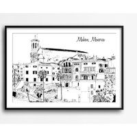 Mahon Skizze, Menorca Illustration Druck, Wohndekor, Zeichnung, Kunstdruck, Signierter Druck von PrintsAndBooksHouse