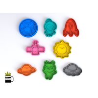 Keksschneider Space #2 Fondant Multi Use - Ausstecher Mit Separatem Siegel Und Rahmen von PrintsArt3d