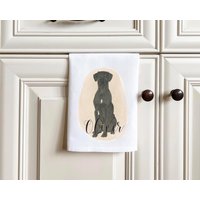 Personalisierte Deutsche Dogge | Schwarz Geschirrtuch | 2Er Set von PrintsPrincessEtsy