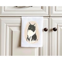 Personalisierte Ragamuffin Katze | Schwarz &weiß Geschirrtuch | 2Er Set von PrintsPrincessEtsy