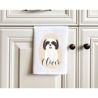 Personalisierte Shih Tzu | Schwarz & Weiß Geschirrtuch | 2Er Set von PrintsPrincessEtsy