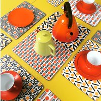 Retro Kork-Tischsets Tischset Aus Melamin | 8Er-Set von Printsandpress