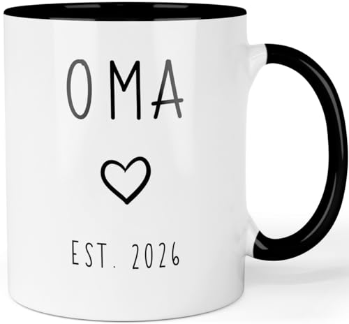 Tasse Schwangerschaft verkünden - Du wirst Oma 2026 - beidseitig bedruckte Kaffeetasse - Geschenk werdende Großmutter, Farbe: Schwarz Tasse Schwangerschaft verkünden - Du wirst Oma 2026 - beidseitig bedruckte Kaffeetasse - Geschenk werdende Großmutter, Farbe: Schwarz von Printschmiede