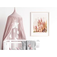 Märchenschloss, Kinderzimmer Bild, Baby Geschenk Mädchen, Prinzessin Schloss Poster, Kinderposter, Märchen, Wand Deko, A4, A3, A2 von Printsitiv