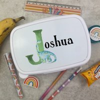 Dino Brotdose Personalisiert - Weiß von Printsnickety