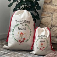 Personalisierter Sack, Weihnachtssack, Elfenmädchen, Schachtel 1. Weihnachten, Geschenk Säcke, Weihnachtstag, Weihnachtsmann von Printsnickety