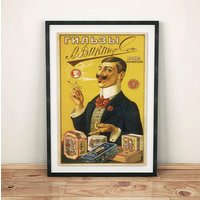 Viktorsons Zigaretten Rauchtabak Werbung Vintage Plakat von PrintsofPastArt