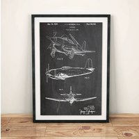 Wwii Ww2 Wedberg Kämpfer Flugzeug 2. Weltkrieg Patent Kunst Poster von PrintsofPastArt