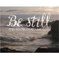 Sei Still Und Wisse, Dass Ich Gott Bin | Psalm 46, 10 Kjv Ruhige Ozean-Sonnenuntergang-Szene |11 X 14 Gerahmte Oder Rahmenlose Kunst Christliche von PrintsofPeaceDesign