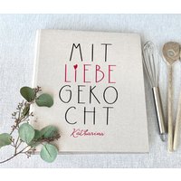 Rezeptbuch Personalisiert "Mit Liebe Gekocht", Rezepte, Ordner, Geschenk, Geburtstag, Weihnachtsgeschenk, Leinen. Beige von Printsonalities