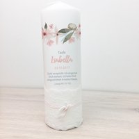 Taufkerze, Kerze, Taufe, Mädchen, Blumen, Fisch, Spitze, Bändchen von Printsonalities