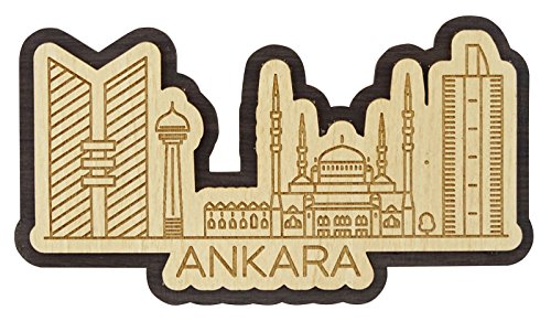 Printtoo Collectibles Ankara Stadt der Tuerkei Souvenir Holz graviert Kuehlschrankmagnet von Printtoo