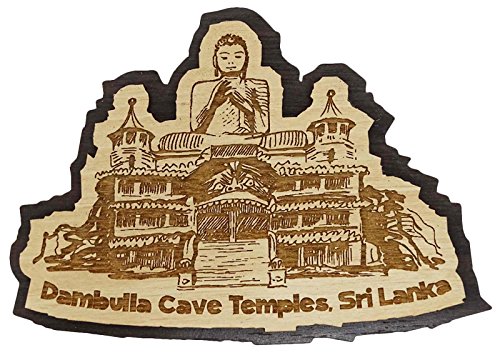 Printtoo Dambulla Cave Tempel Holz graviert Souvenir Kuehlschrankmagnet Geschenk von Printtoo