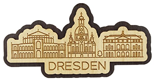 Printtoo Dekorative Souvenir Holzgravur Dresden Deutschland Denkmaeler Kuehlschrankmagnet von Printtoo