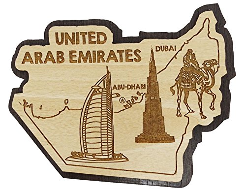 Printtoo Dubai Karte Souvenir Holzgravur Kuehlschrankmagnet Sammlerstuecke Geschenk von Printtoo