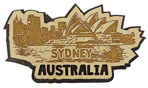 Printtoo Hoelzernes Australien Sydney Geschenk eingraviert Kuehlschrankmagnet Souvenir Collectibles von Printtoo