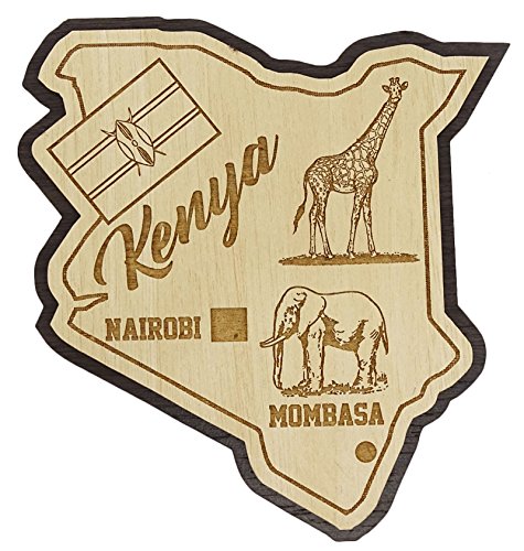 Printtoo Holz Gravierte Kenia Karte Kuehlschrankmagnet Souvenir Geschenk von Printtoo