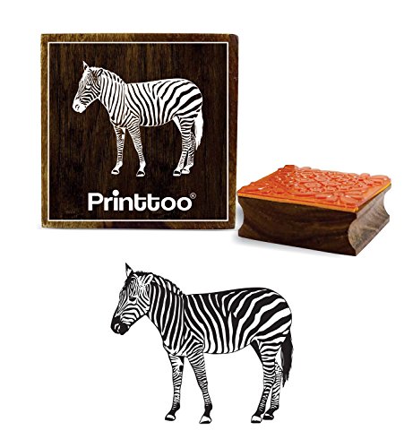 Printtoo Holz Quadrat Stempel Zebramuster Craft Textile Briefmarken Schrott-Buchung-2 x 2 Zoll von Printtoo