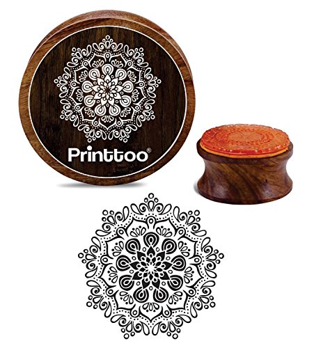 Printtoo Holz Stempel Mandala Schrott-Buchung Handwerk Textile Runde Stempel-5 Zoll von Printtoo